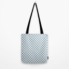 Countryside Bloom Cottage Mist Blue Gingham Tote Bag Gallery Image 2