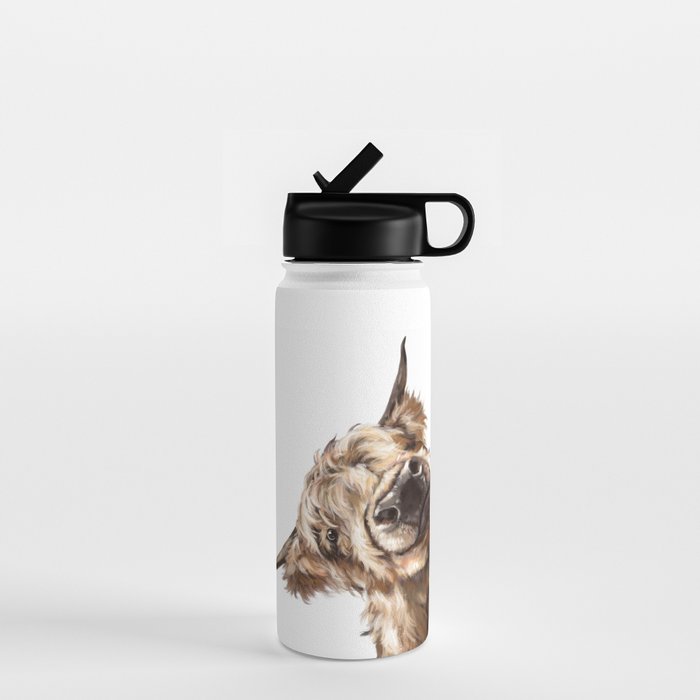 Sneaky Highland Cow Water Bottle Gallery Image 1
