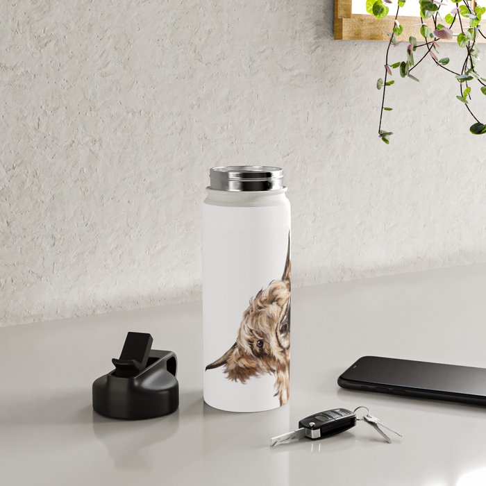 Sneaky Highland Cow Water Bottle Gallery Image 5