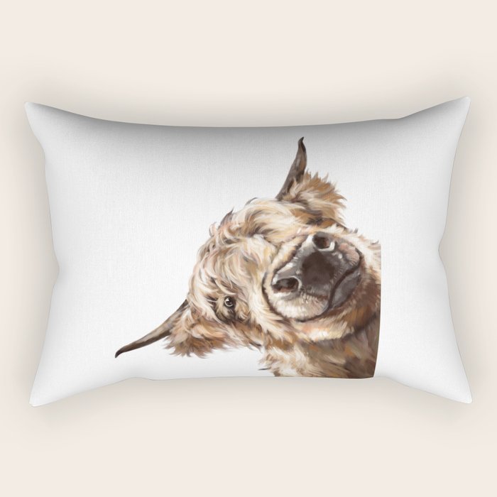 Sneaky Highland Cow Rectangular Pillow Gallery Image 2