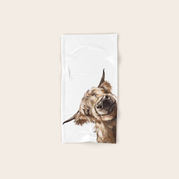 Sneaky Highland Cow Hand & Bath Towel Gallery Image 1
