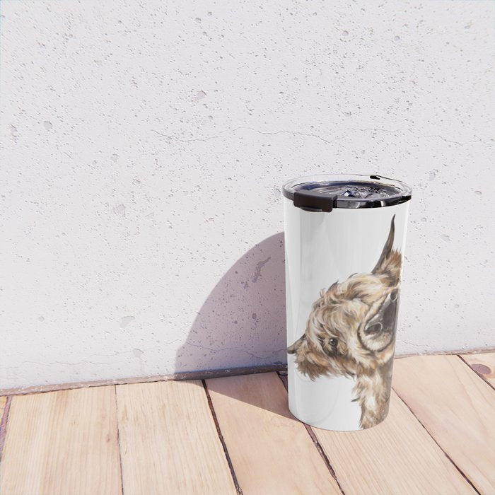Sneaky Highland Cow Travel Mug Gallery Image 4