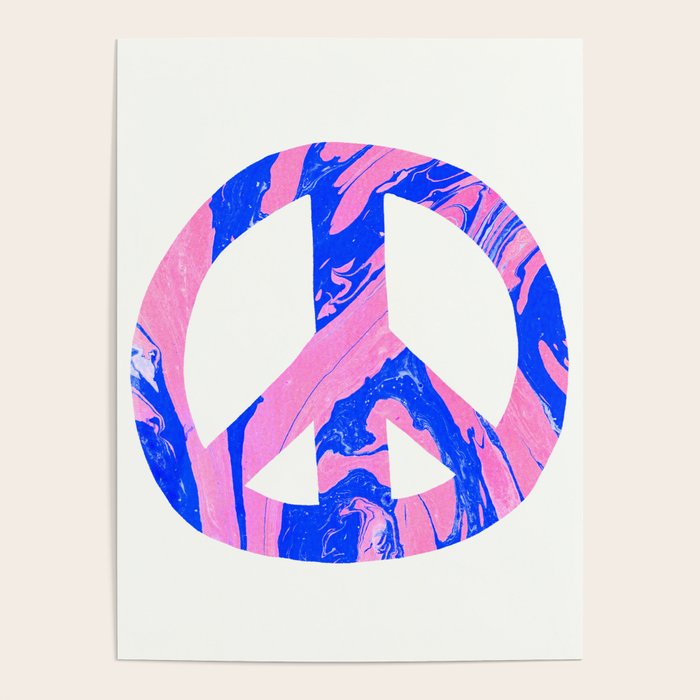 peace, blue & pink Poster Gallery Image 4