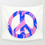 peace, blue & pink Wall Tapestry Gallery Image 4