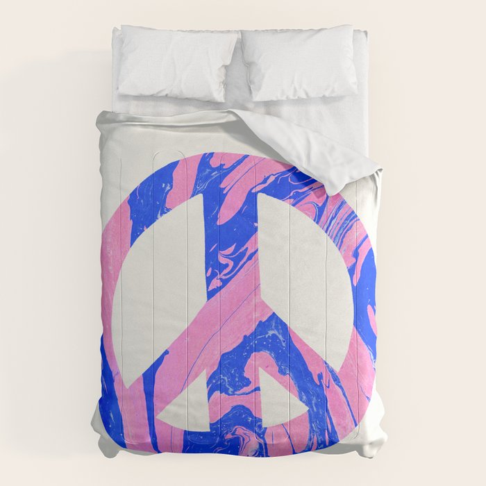 peace, blue & pink Comforter Gallery Image 1