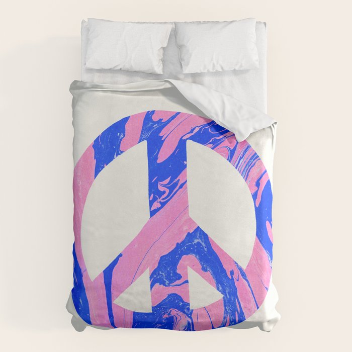 peace, blue & pink Duvet Cover Gallery Image 6