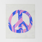 peace, blue & pink Throw Blanket Gallery Image 2