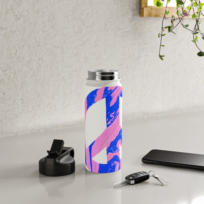 peace, blue & pink Water Bottle Gallery Image 4