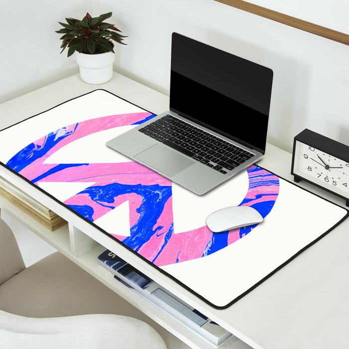 peace, blue & pink Desk Mat Gallery Image 2