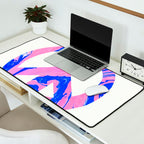 peace, blue & pink Desk Mat Gallery Image 2