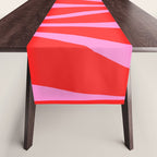 Mid Century Modern Retro Lounge Ogee Pattern in Preppy Pink and Red Table Runner Gallery Image 1