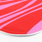 Mid Century Modern Retro Lounge Ogee Pattern in Preppy Pink and Red Bath Mat Gallery Image 3
