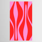 Mid Century Modern Retro Lounge Ogee Pattern in Preppy Pink and Red Tablecloth Gallery Image 2
