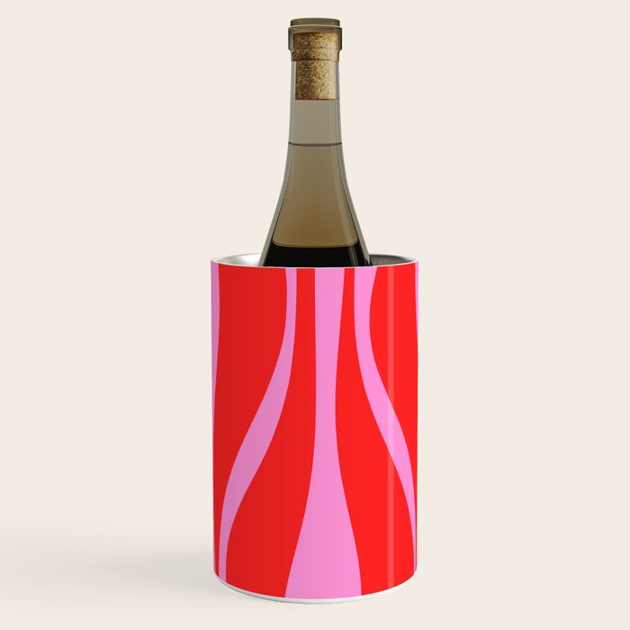 Mid Century Modern Retro Lounge Ogee Pattern in Preppy Pink and Red Wine Chiller Gallery Image 2