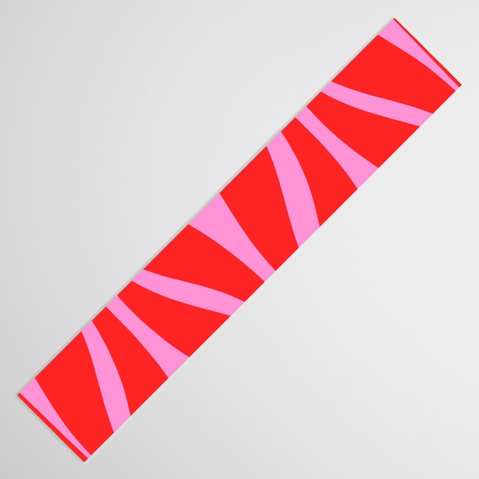 Mid Century Modern Retro Lounge Ogee Pattern in Preppy Pink and Red Table Runner Gallery Image 3