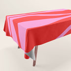 Mid Century Modern Retro Lounge Ogee Pattern in Preppy Pink and Red Tablecloth Gallery Image 1