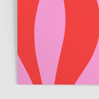 Mid Century Modern Retro Lounge Ogee Pattern in Preppy Pink and Red Poster Gallery Image 3