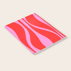 Mid Century Modern Retro Lounge Ogee Pattern in Preppy Pink and Red Notebook Gallery Image 2