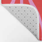 Mid Century Modern Retro Lounge Ogee Pattern in Preppy Pink and Red Bath Mat Gallery Image 2