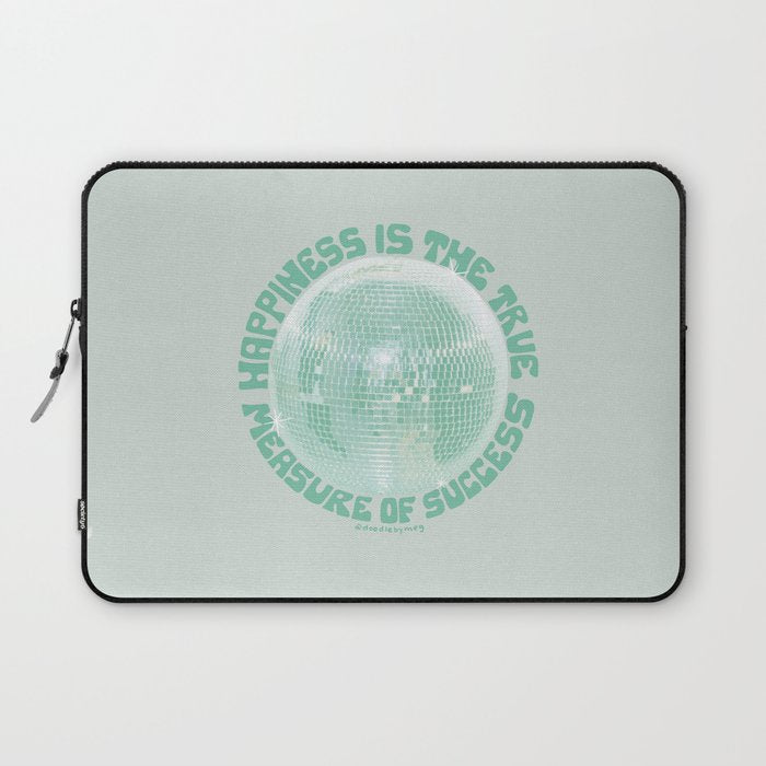 Happiness Is The True Measure of Success in Mint Laptop Sleeve Gallery Image 1