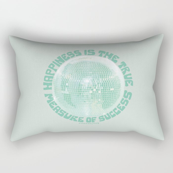 Happiness Is The True Measure of Success in Mint Rectangular Pillow Gallery Image 1
