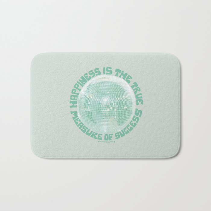 Happiness Is The True Measure of Success in Mint Bath Mat Gallery Image 1