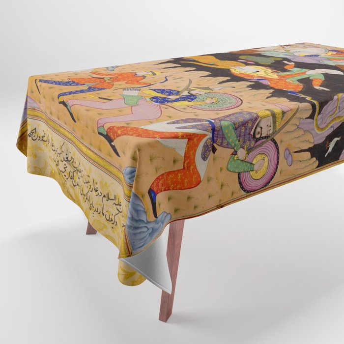 Sleeping in the hidden cave Islamic Antique Art  Tablecloth Gallery Image 1