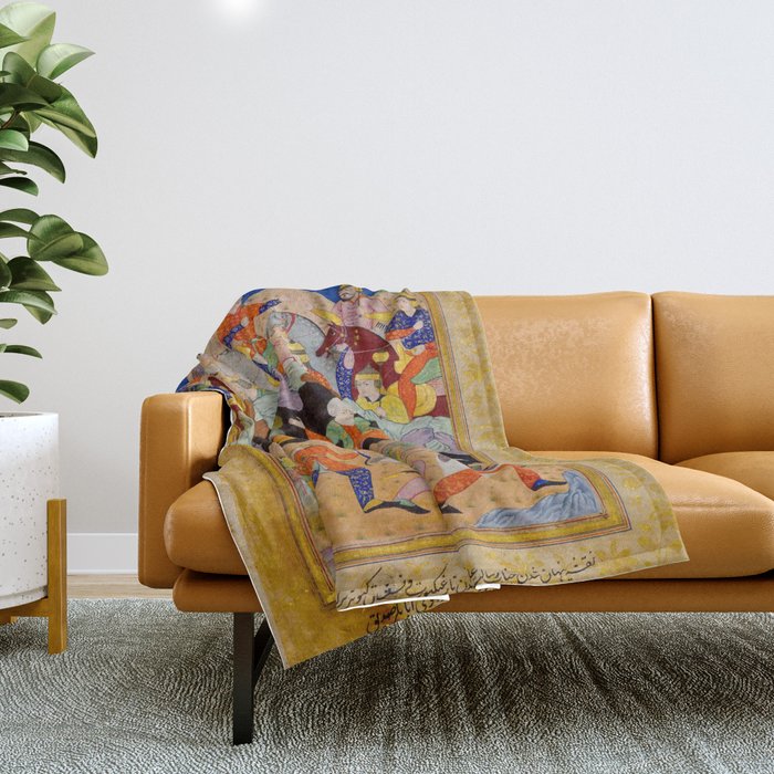 Sleeping in the hidden cave Islamic Antique Art  Throw Blanket Gallery Image 1