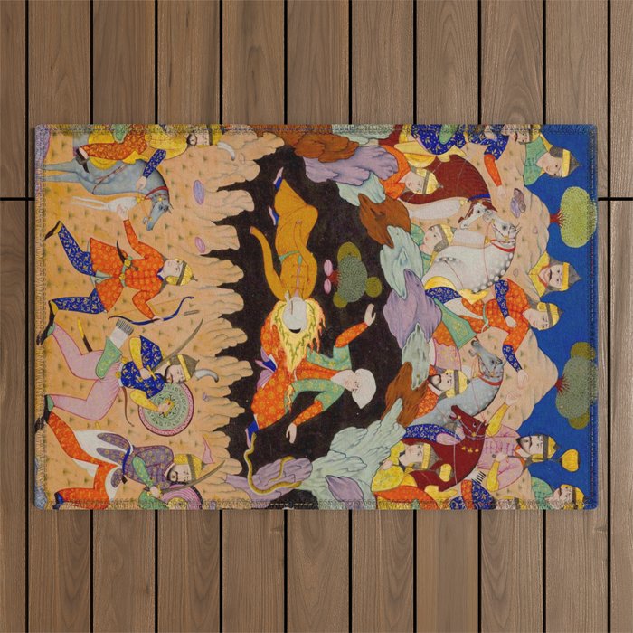 Sleeping in the hidden cave Islamic Antique Art  Outdoor Rug Gallery Image 1