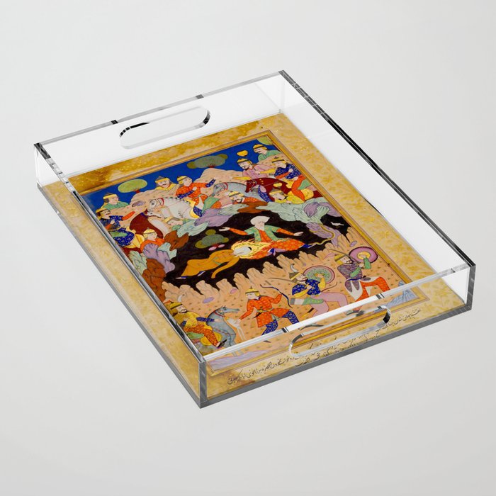 Sleeping in the hidden cave Islamic Antique Art  Acrylic Tray Gallery Image 1
