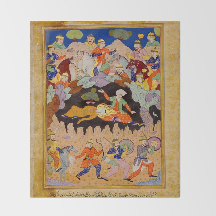 Sleeping in the hidden cave Islamic Antique Art  Throw Blanket Gallery Image 2