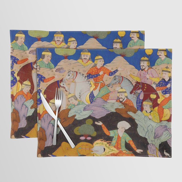 Sleeping in the hidden cave Islamic Antique Art  Placemat Gallery Image 1