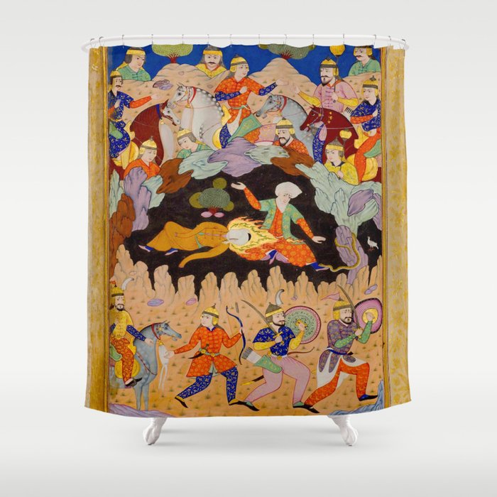 Sleeping in the hidden cave Islamic Antique Art  Shower Curtain Gallery Image 1