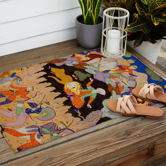 Sleeping in the hidden cave Islamic Antique Art  Outdoor Rug Gallery Image 2