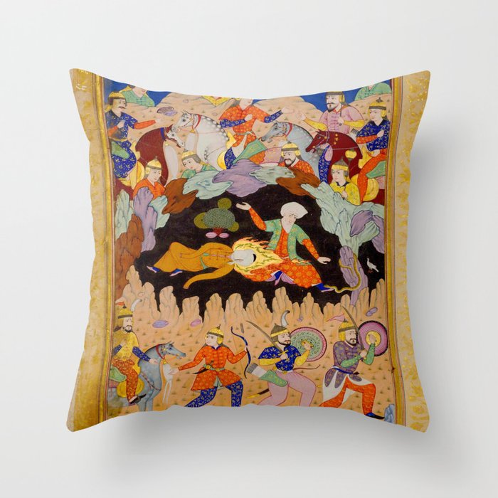 Sleeping in the hidden cave Islamic Antique Art  Throw Pillow Gallery Image 1