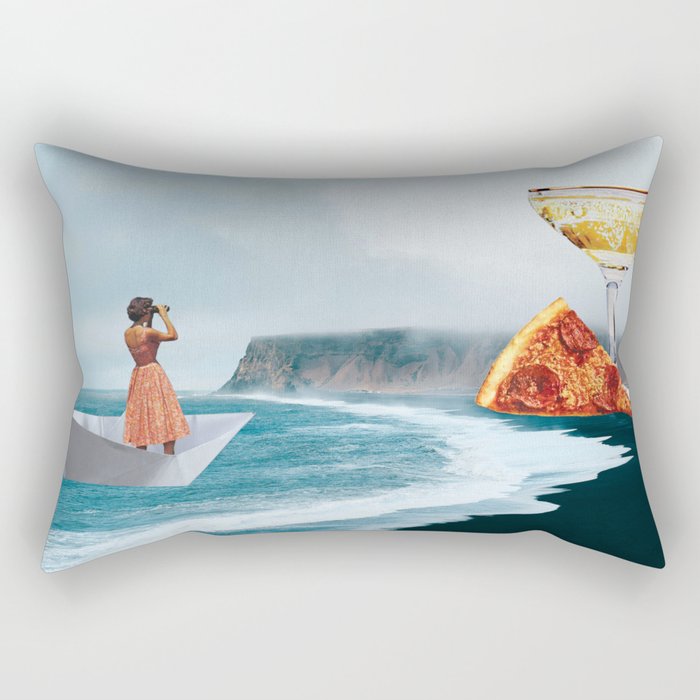 Sighting (Champagne & Pizza) Rectangular Pillow Gallery Image 2