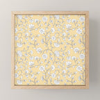 Small Block Print Floral - Butter Mini Art Print Gallery Image 1