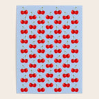 Y2K Cherries - Blue Pattern Large Poster Gallery Image 4