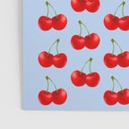 Y2K Cherries - Blue Pattern Large Poster Gallery Image 3