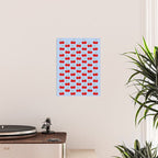 Y2K Cherries - Blue Pattern Large Poster Gallery Image 2