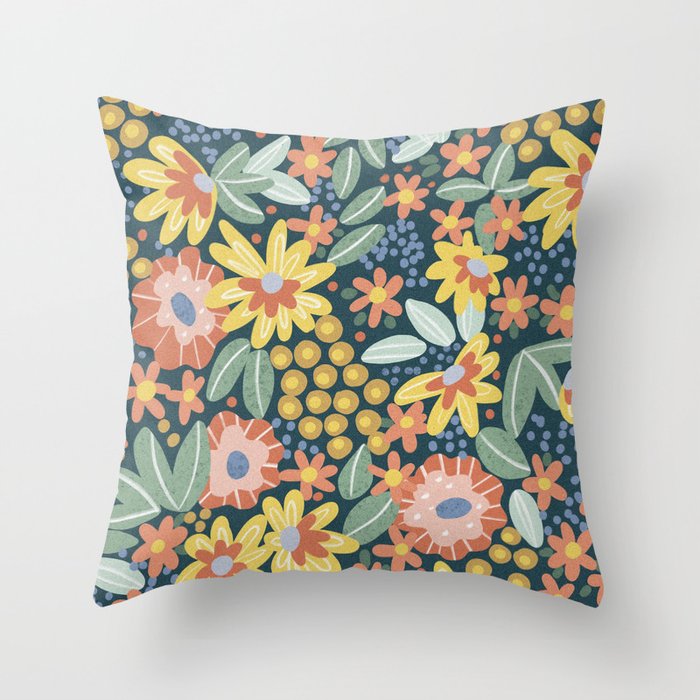 Alicia Blue Pattern Throw Pillow Gallery Image 6