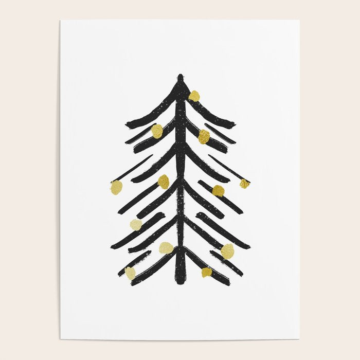 Black and gold spiky tree Poster Gallery Image 4
