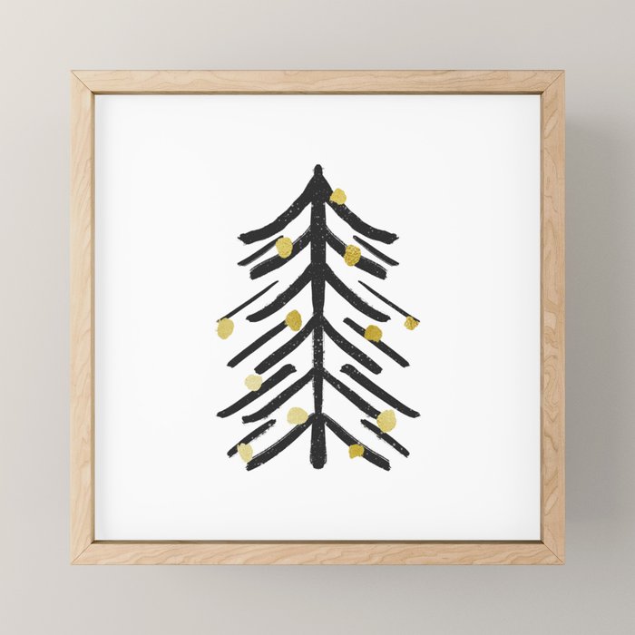 Black and gold spiky tree Mini Art Print Gallery Image 1