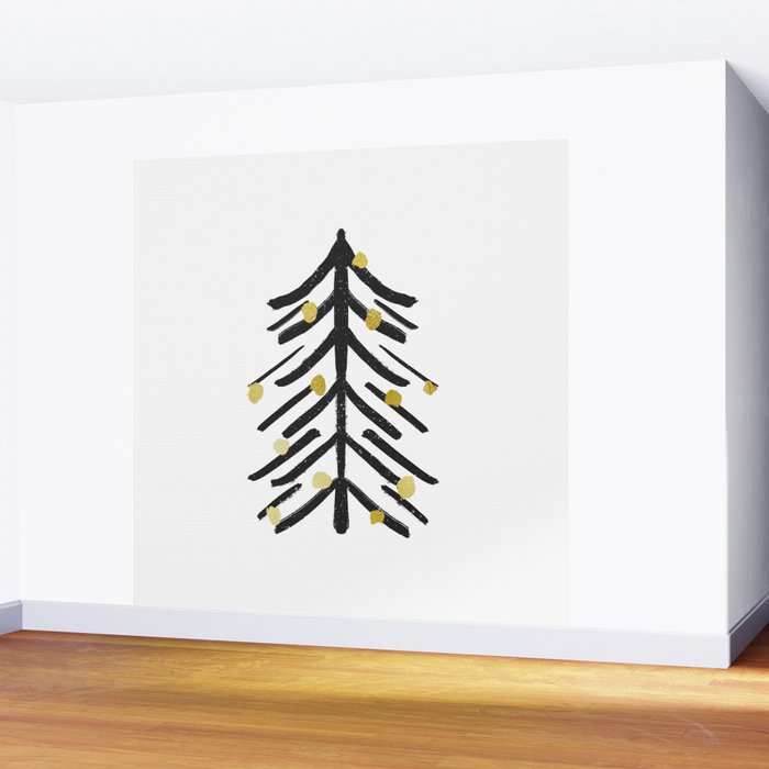Black and gold spiky tree Wall Mural Gallery Image 2