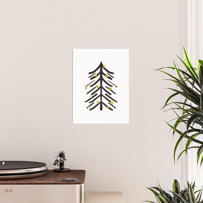 Black and gold spiky tree Poster Gallery Image 2