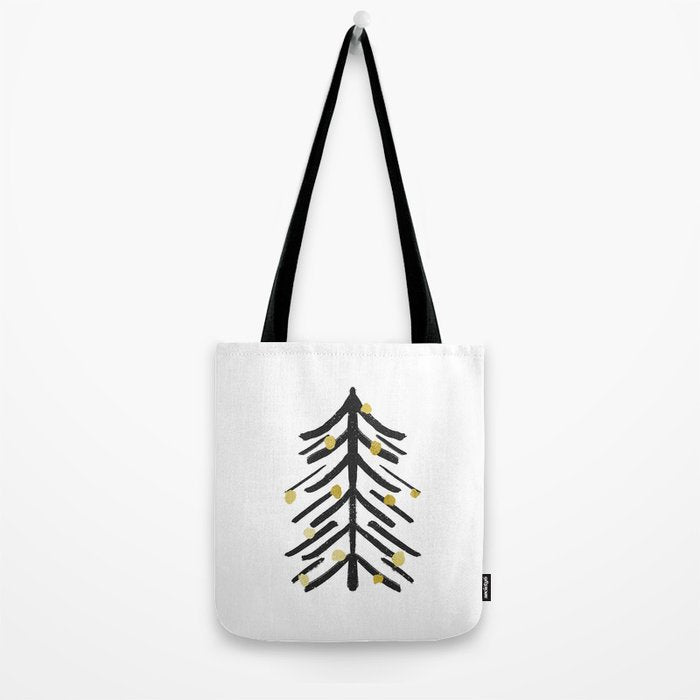 Black and gold spiky tree Tote Bag Gallery Image 2