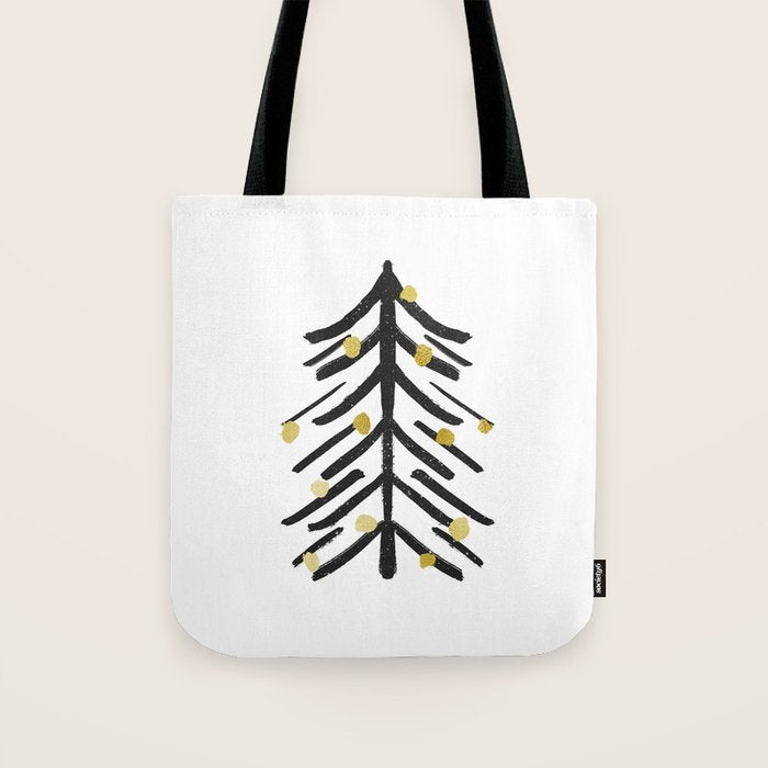 Black and gold spiky tree Tote Bag Gallery Image 1
