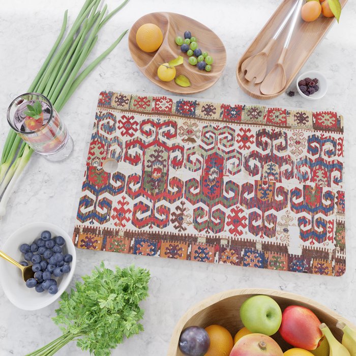Saçikara Antique Tribal Turkish Kilim Cutting Board Gallery Image 2
