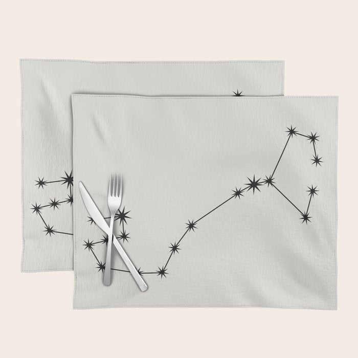 Scorpio Zodiac Star Constellation Line Art White Placemat Gallery Image 1