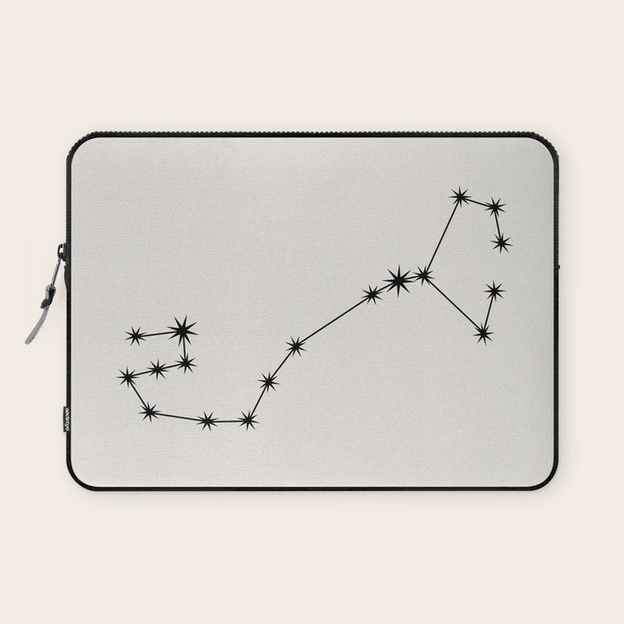 Scorpio Zodiac Star Constellation Line Art White Laptop Sleeve Gallery Image 1